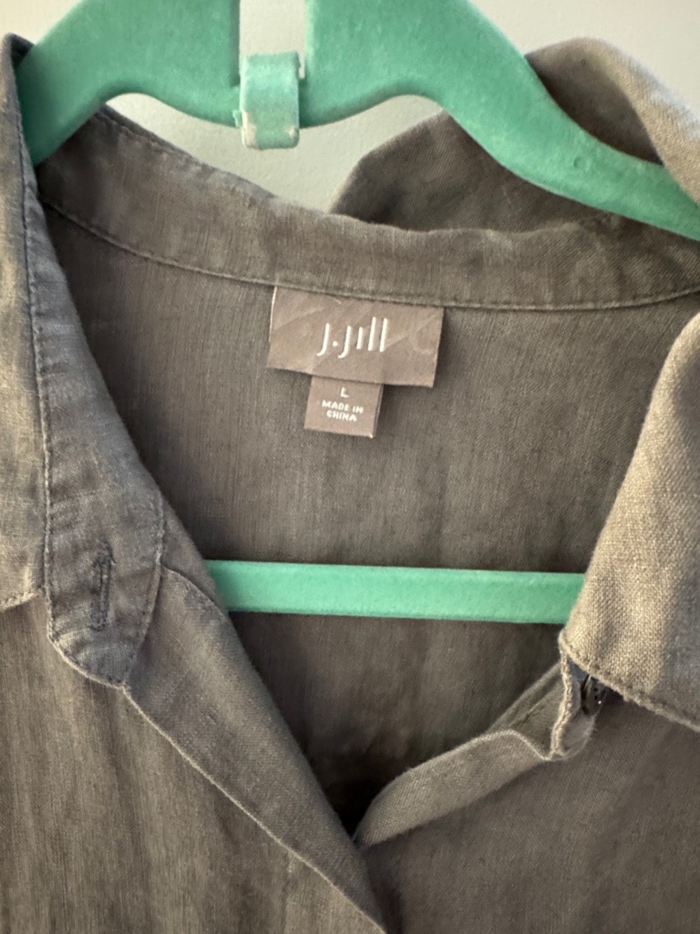 J. Jill Relaxed linen Button-Down yShirt - Charcoal